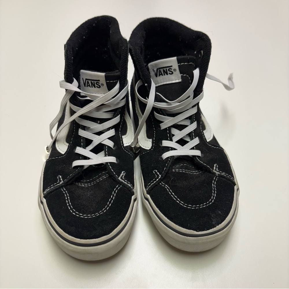 Vans Youth Boys 1 Classic Black White High Top Old Skool Sneakers Shoes